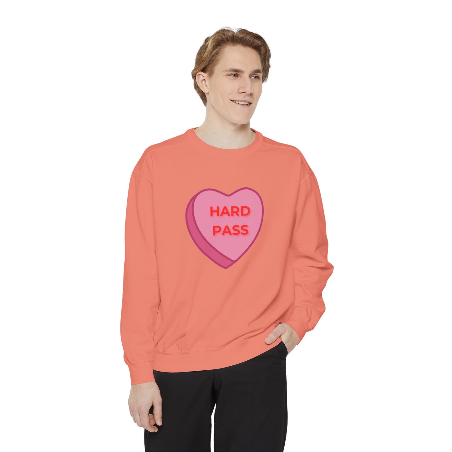 Hard Pass Candy Heart Color Blast Sweatshirt