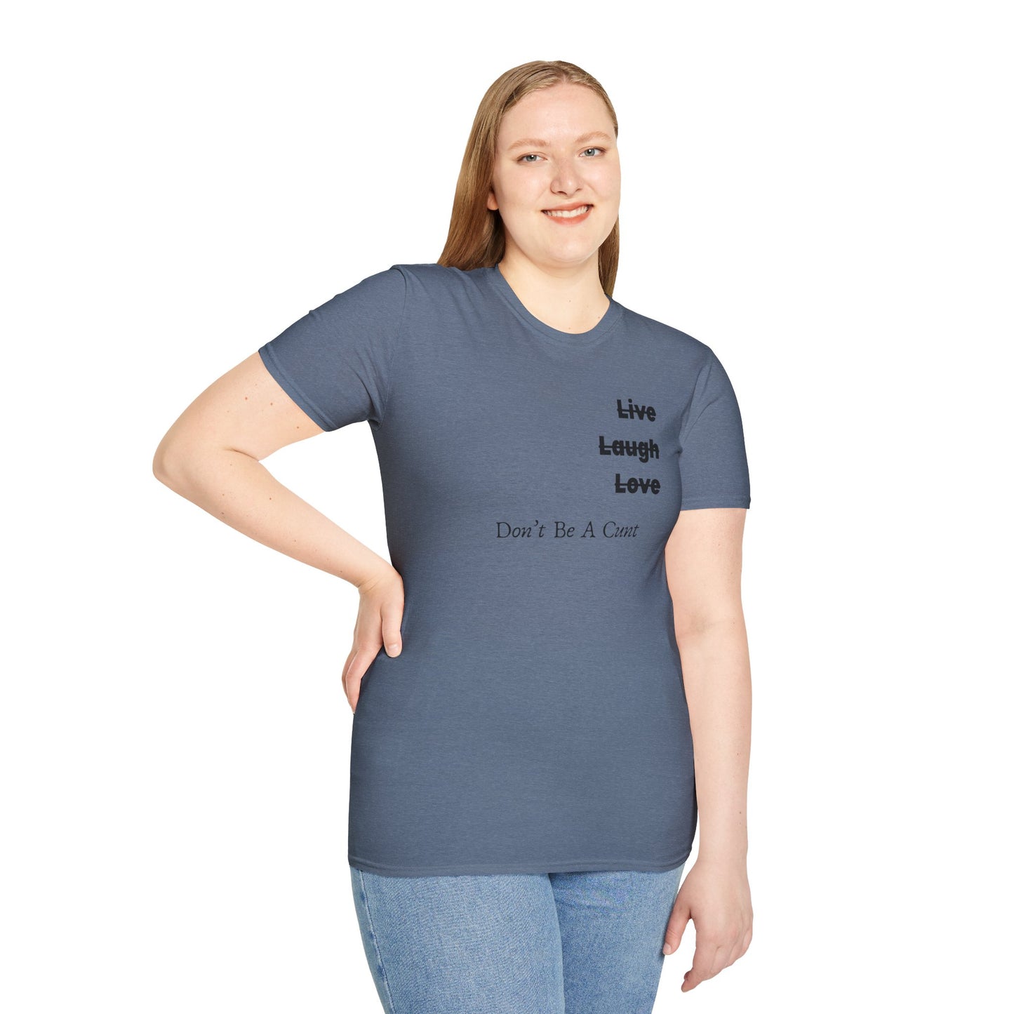 "Live Laugh Love" Subversive Graphic Tee – Wry Humor Statement