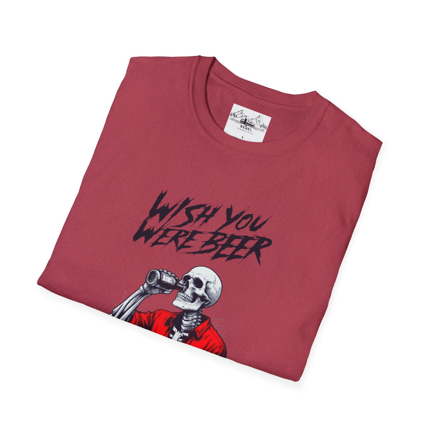 Wish You Were Beer – Funny Skeleton Drinking Tee