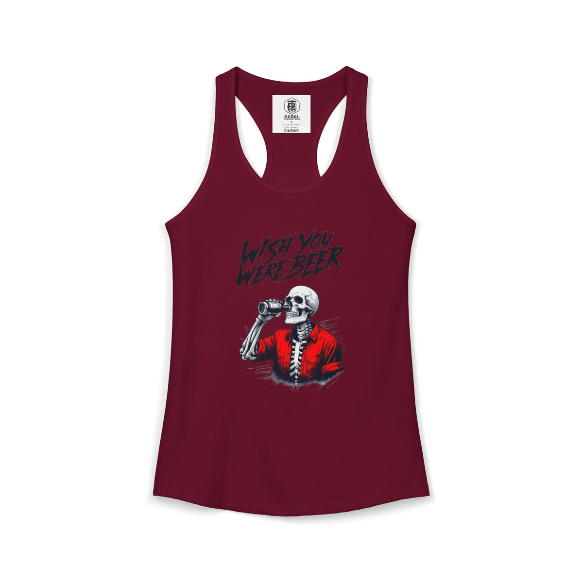 Wish You Were Beer – Skeleton Women’s Racerback Tank