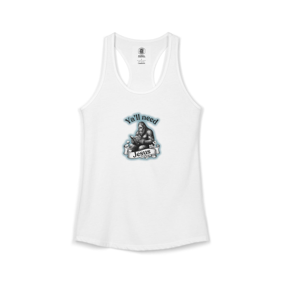 Y’all Need Jesus Bigfoot Women’s Racerback Tank