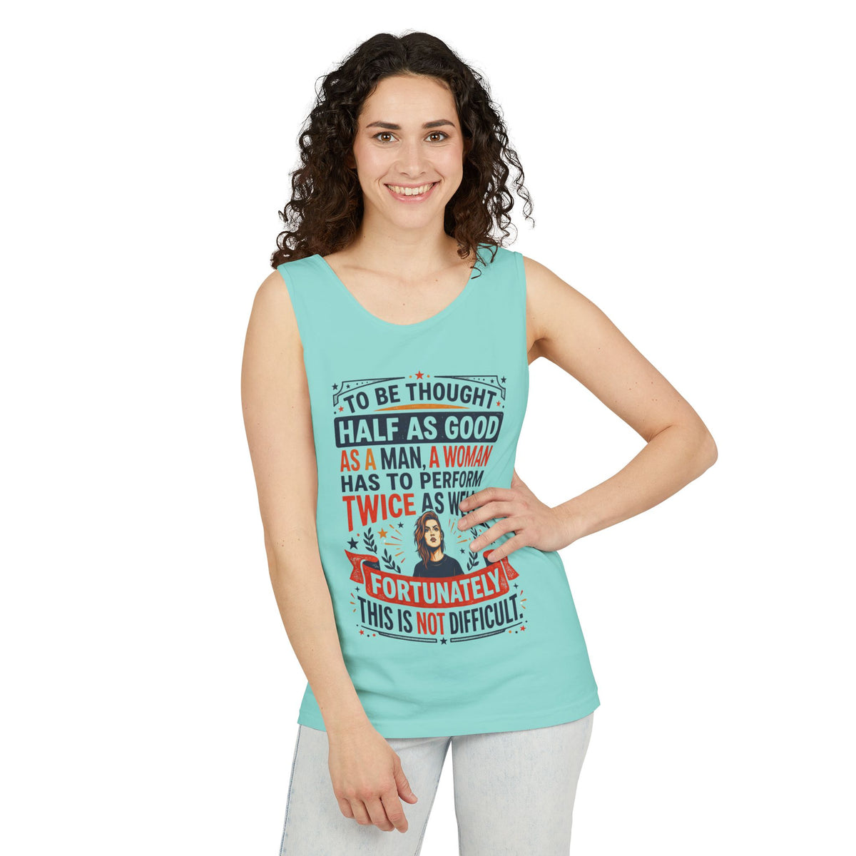 “Twice as Well” Feminist Unisex Cotton Tank Top