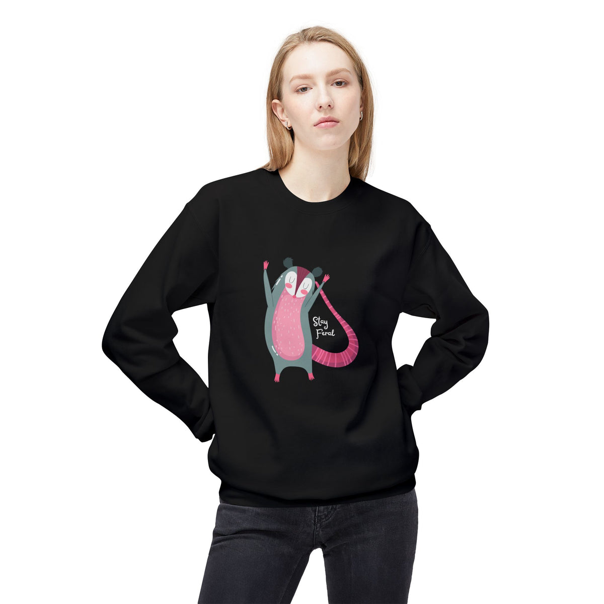 Stay Feral – Possum Crewneck Sweatshirt