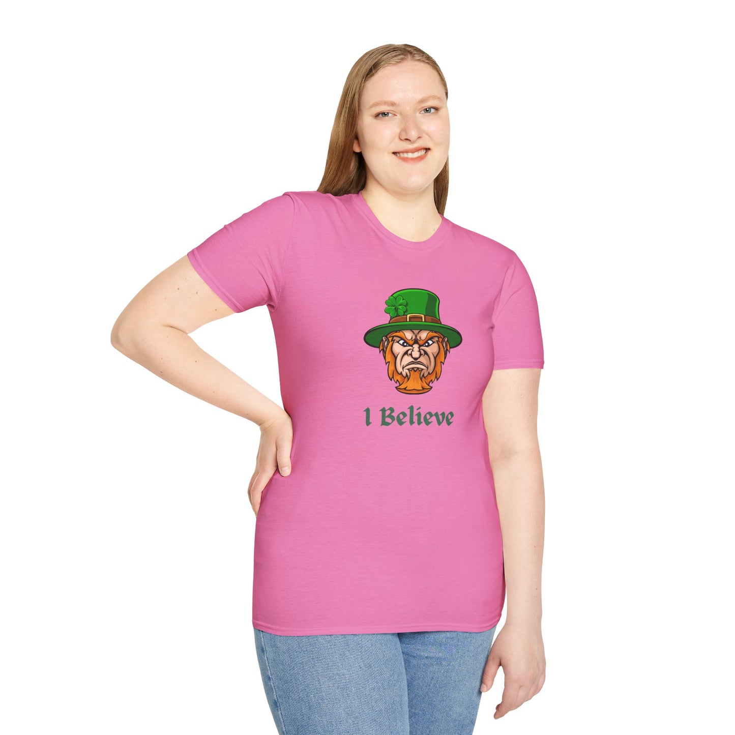 "I Believe" Angry Leprechaun Graphic Tee – Playful Celtic Spirit