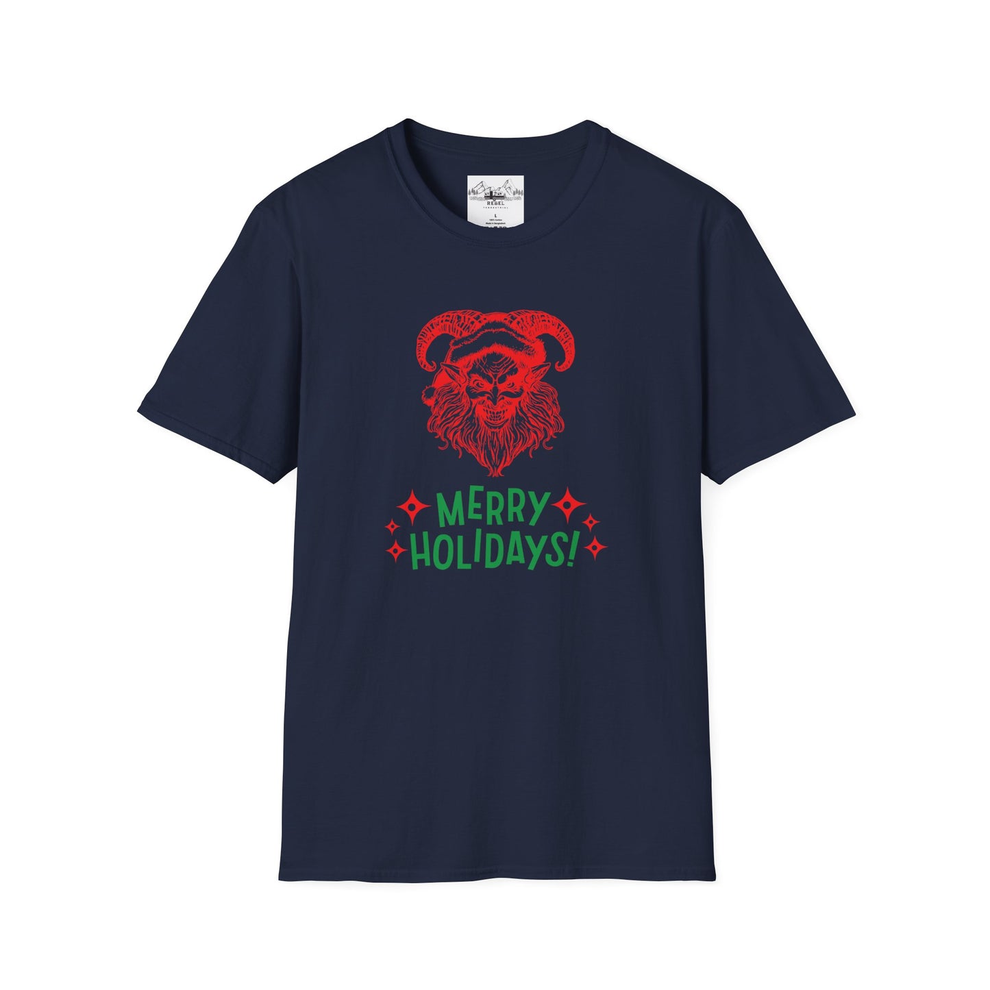 Smiling Krampus "Merry Holidays" Unisex T-Shirt | Ultra-Soft Cotton