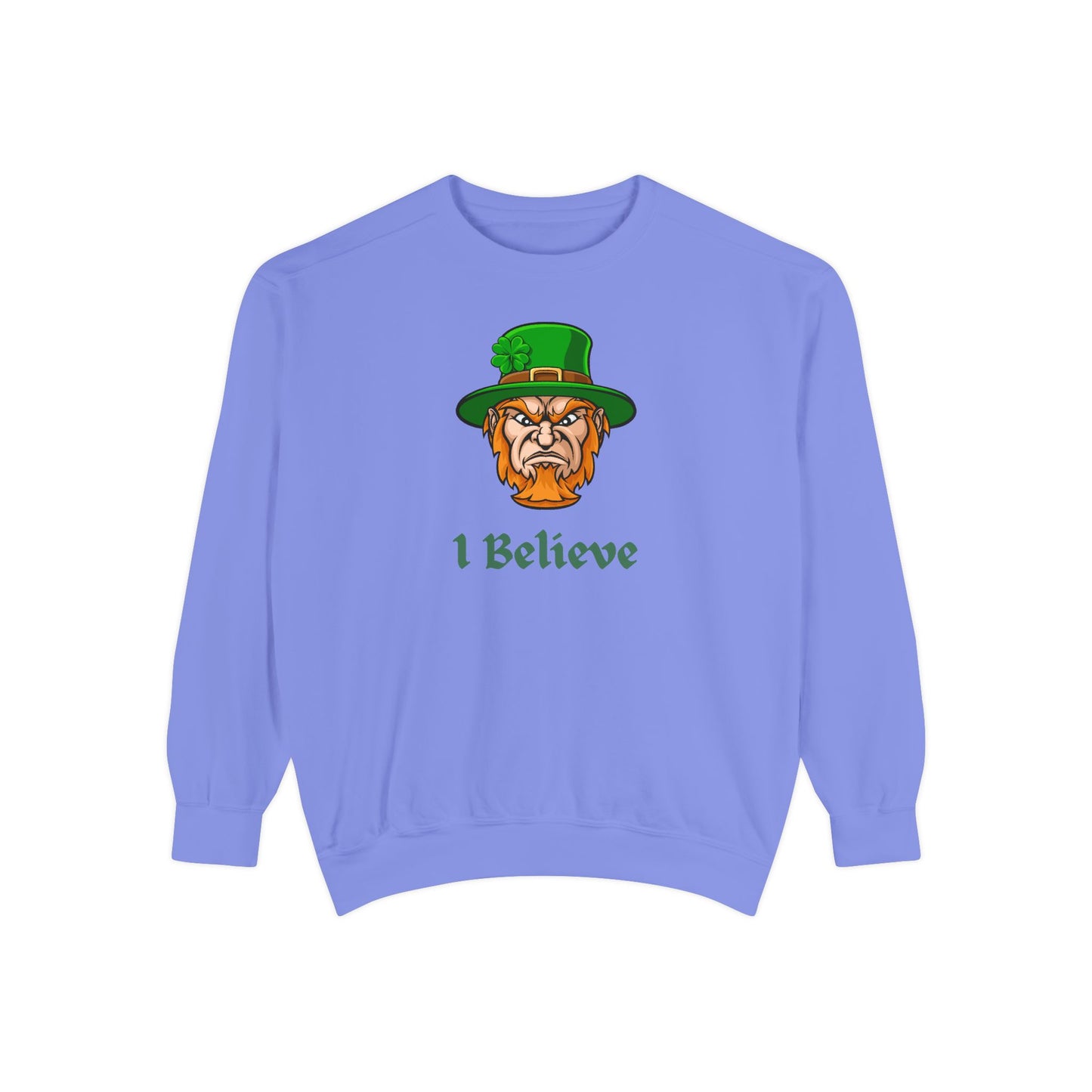 "I Believe" Relaxed Fit Sweatshirt – Bold Leprechaun Graphic
