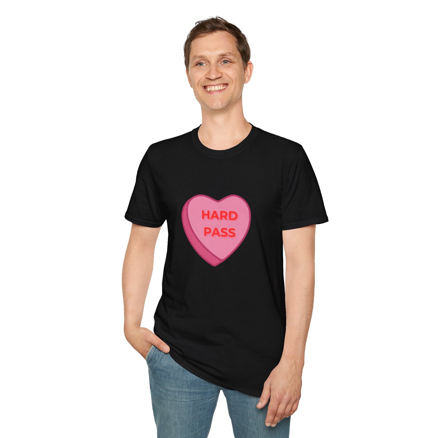 Hard Pass Candy Heart Crew Neck Tee