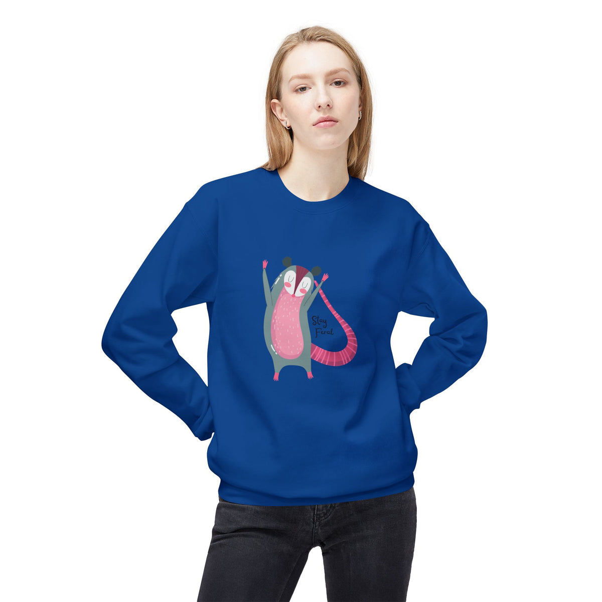 Stay Feral – Possum Crewneck Sweatshirt