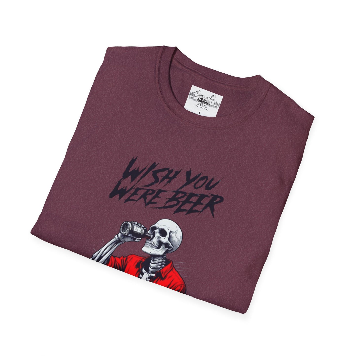 Wish You Were Beer – Funny Skeleton Drinking Tee
