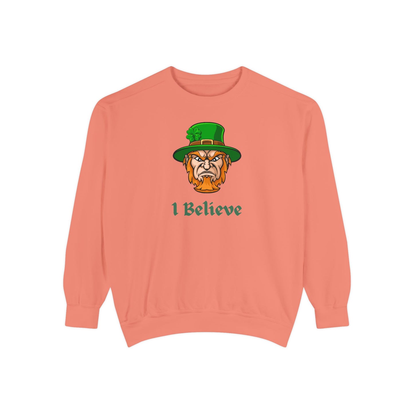 "I Believe" Relaxed Fit Sweatshirt – Bold Leprechaun Graphic
