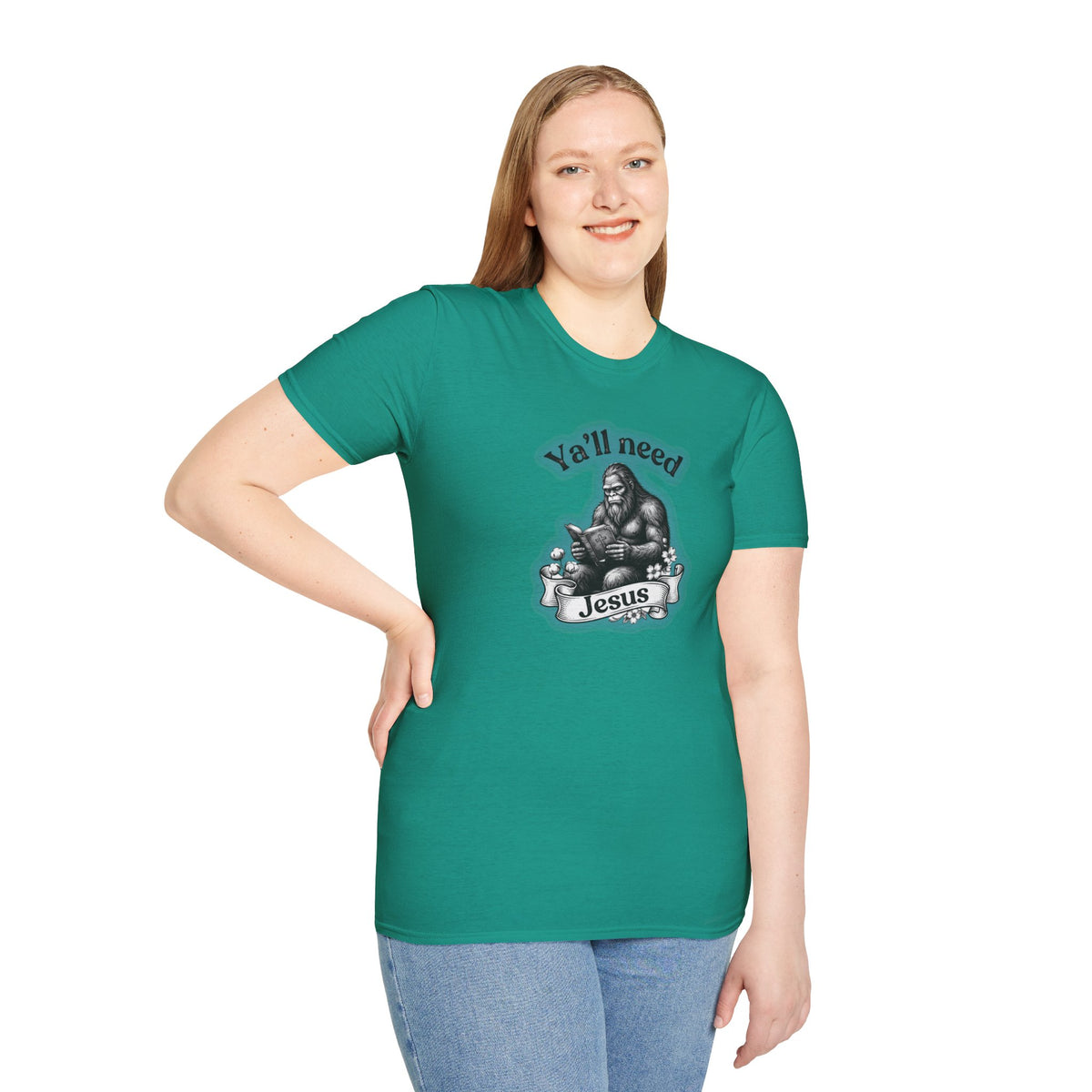Y’all Need Jesus Bigfoot Unisex Softstyle T-Shirt