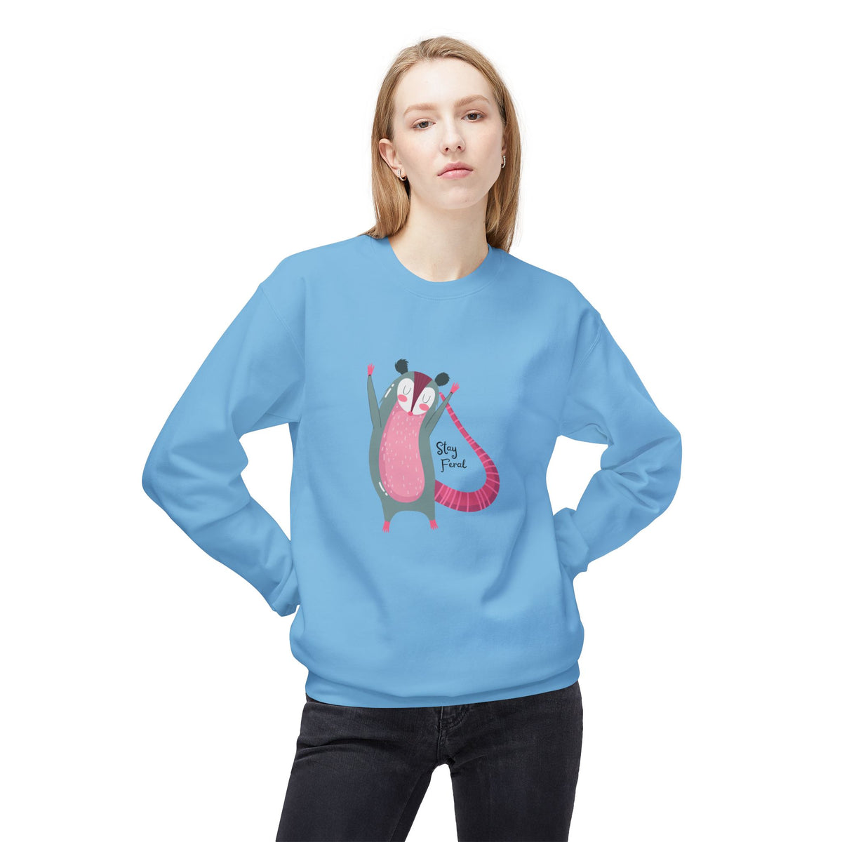 Stay Feral – Possum Crewneck Sweatshirt