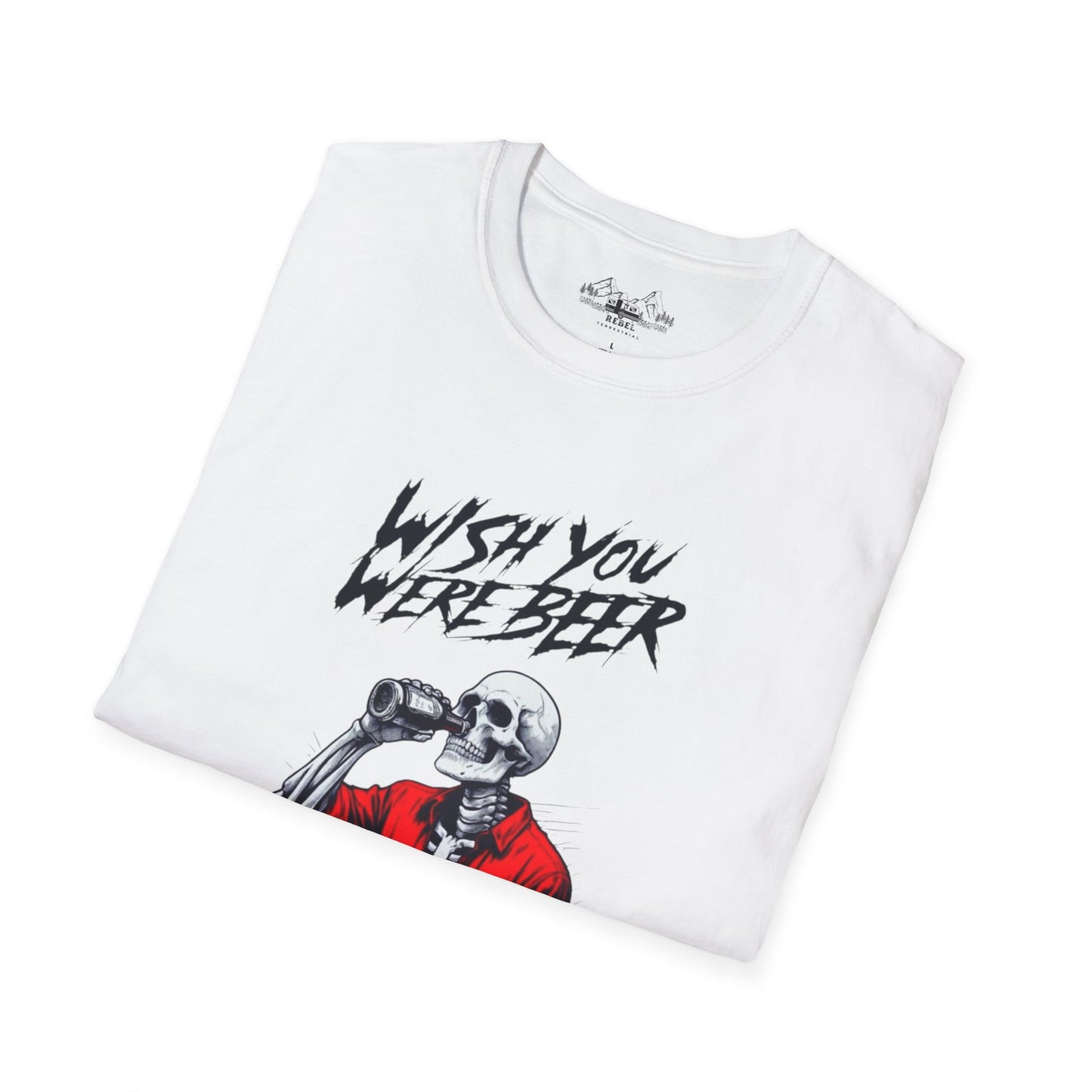 Wish You Were Beer – Funny Skeleton Drinking Tee