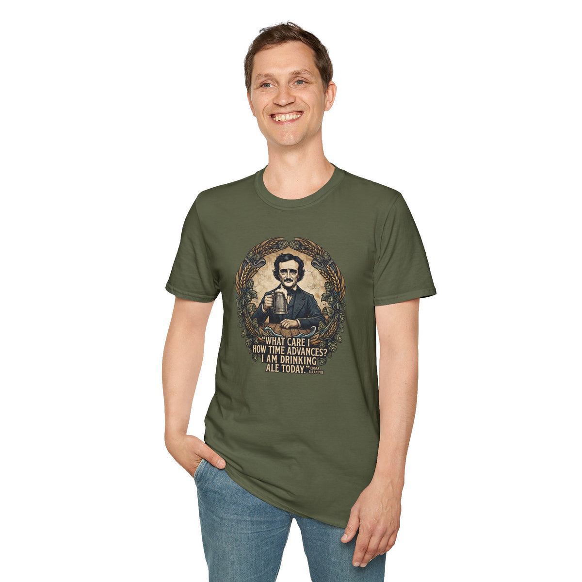 I Am Drinking Ale Today Edgar Allan Poe T-Shirt
