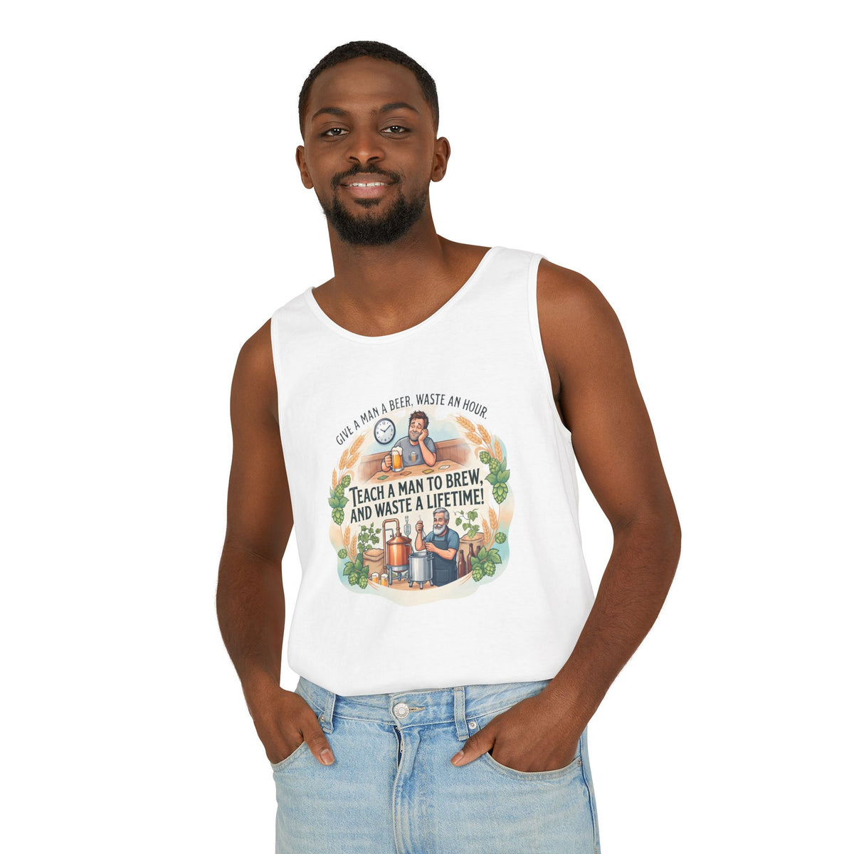 Teach a Man to Brew Beer Tank Top
