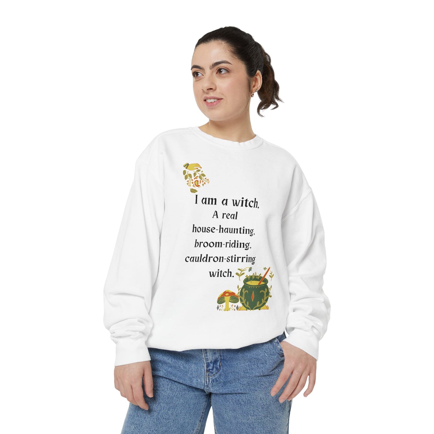 The Real Witch Cauldron & Broom Unisex Sweatshirt