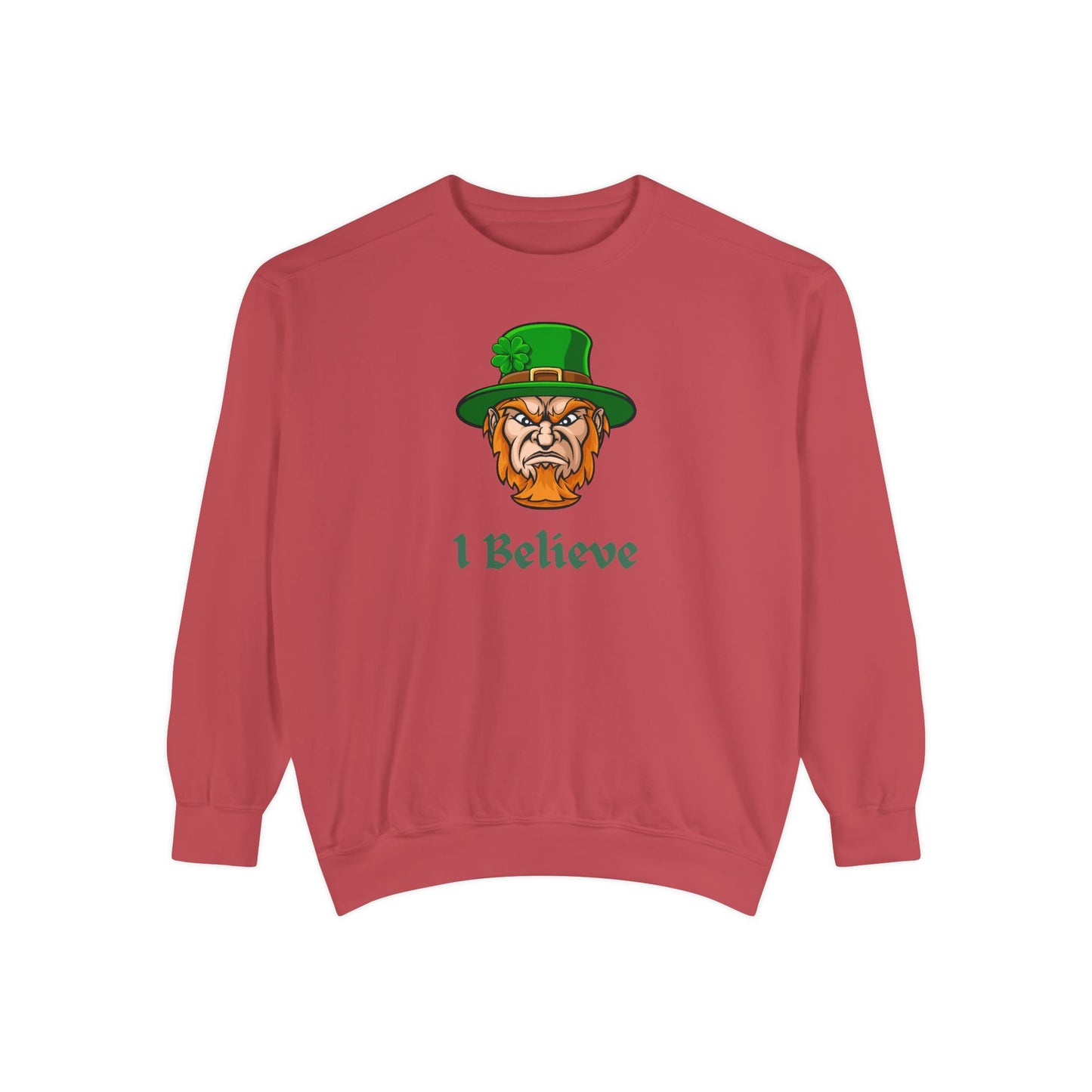"I Believe" Relaxed Fit Sweatshirt – Bold Leprechaun Graphic