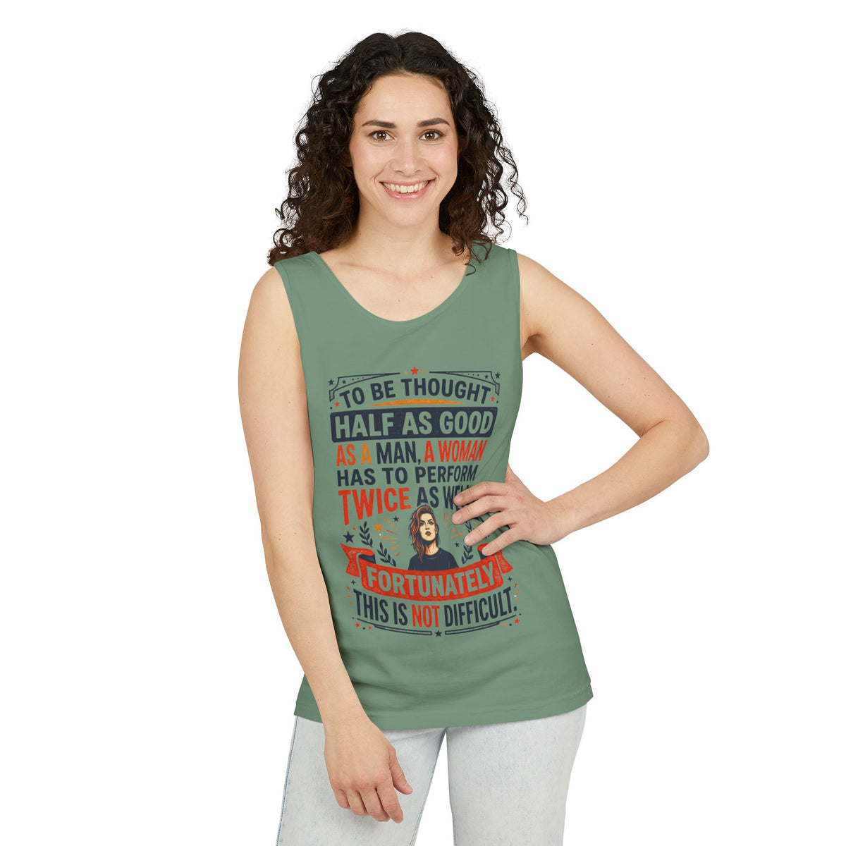 “Twice as Well” Feminist Unisex Cotton Tank Top