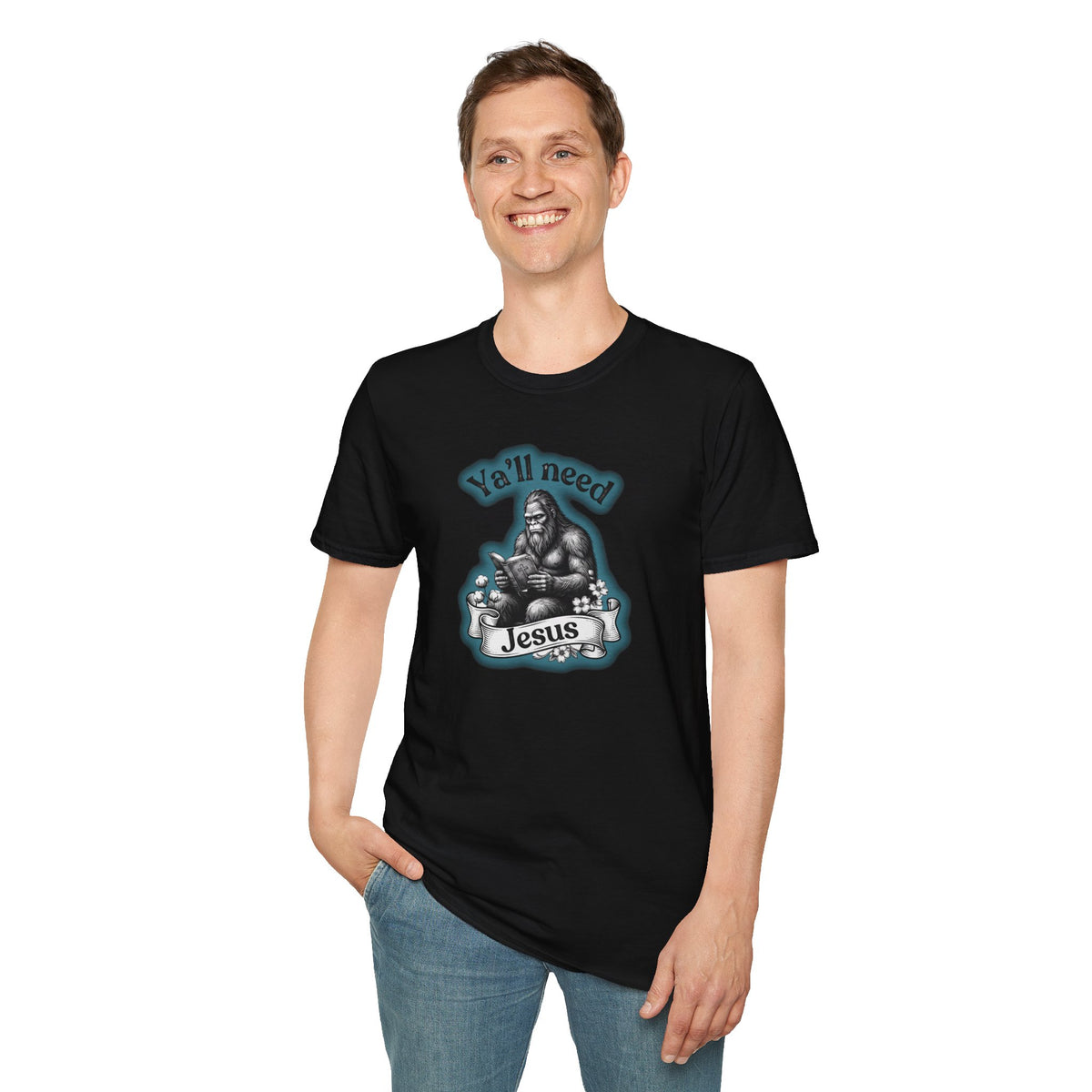 Y’all Need Jesus Bigfoot Unisex Softstyle T-Shirt