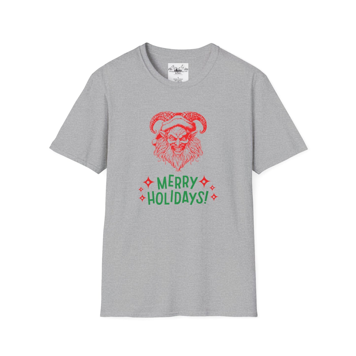 Smiling Krampus "Merry Holidays" Unisex T-Shirt | Ultra-Soft Cotton