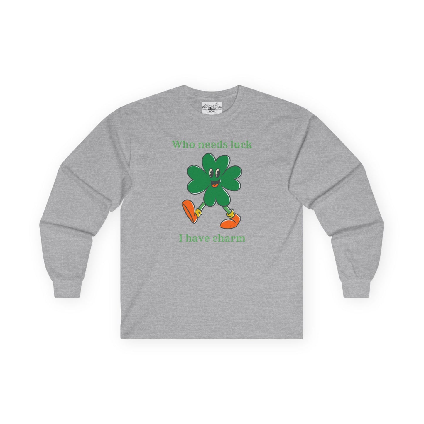 "I Have Charm" Long Sleeve Tee – Vintage Four-Leaf Character
