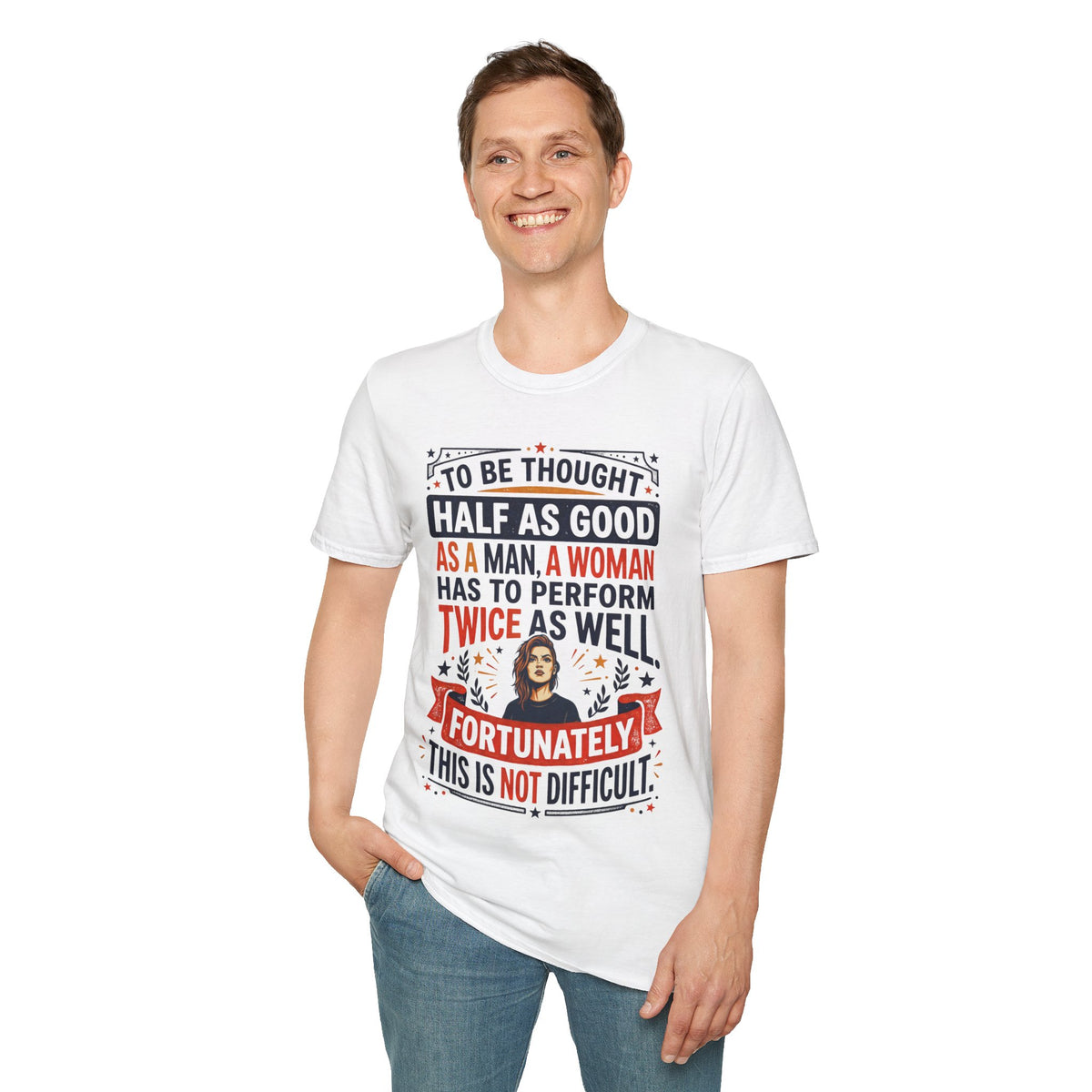 "Twice as Well" Vintage-Style Feminist Graphic Tee | Retro Sarcastic T-Shirt