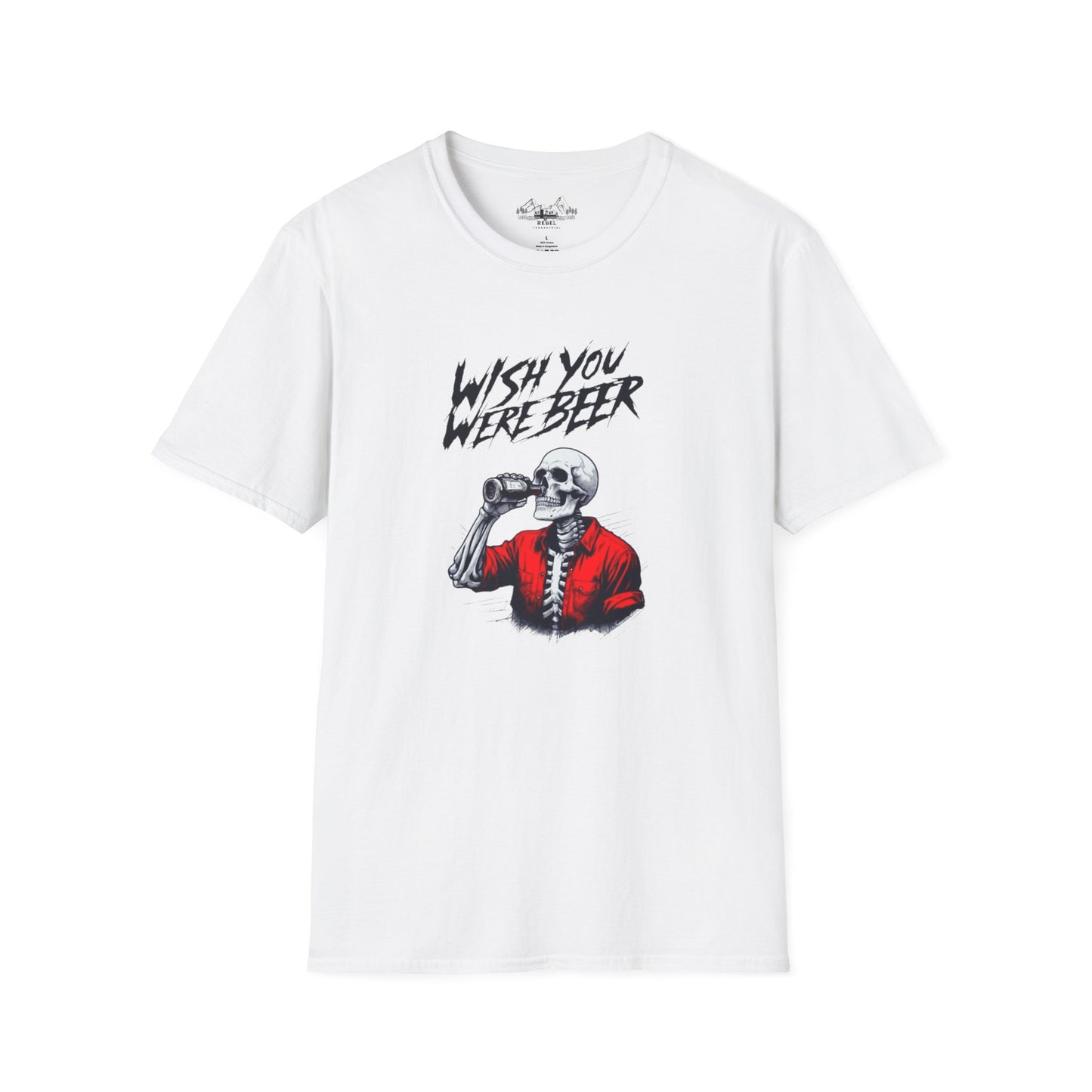 Wish You Were Beer – Funny Skeleton Drinking Tee