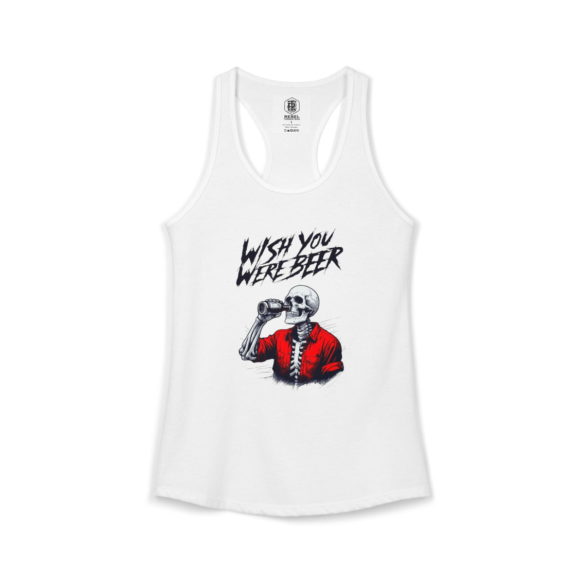 Wish You Were Beer – Skeleton Women’s Racerback Tank