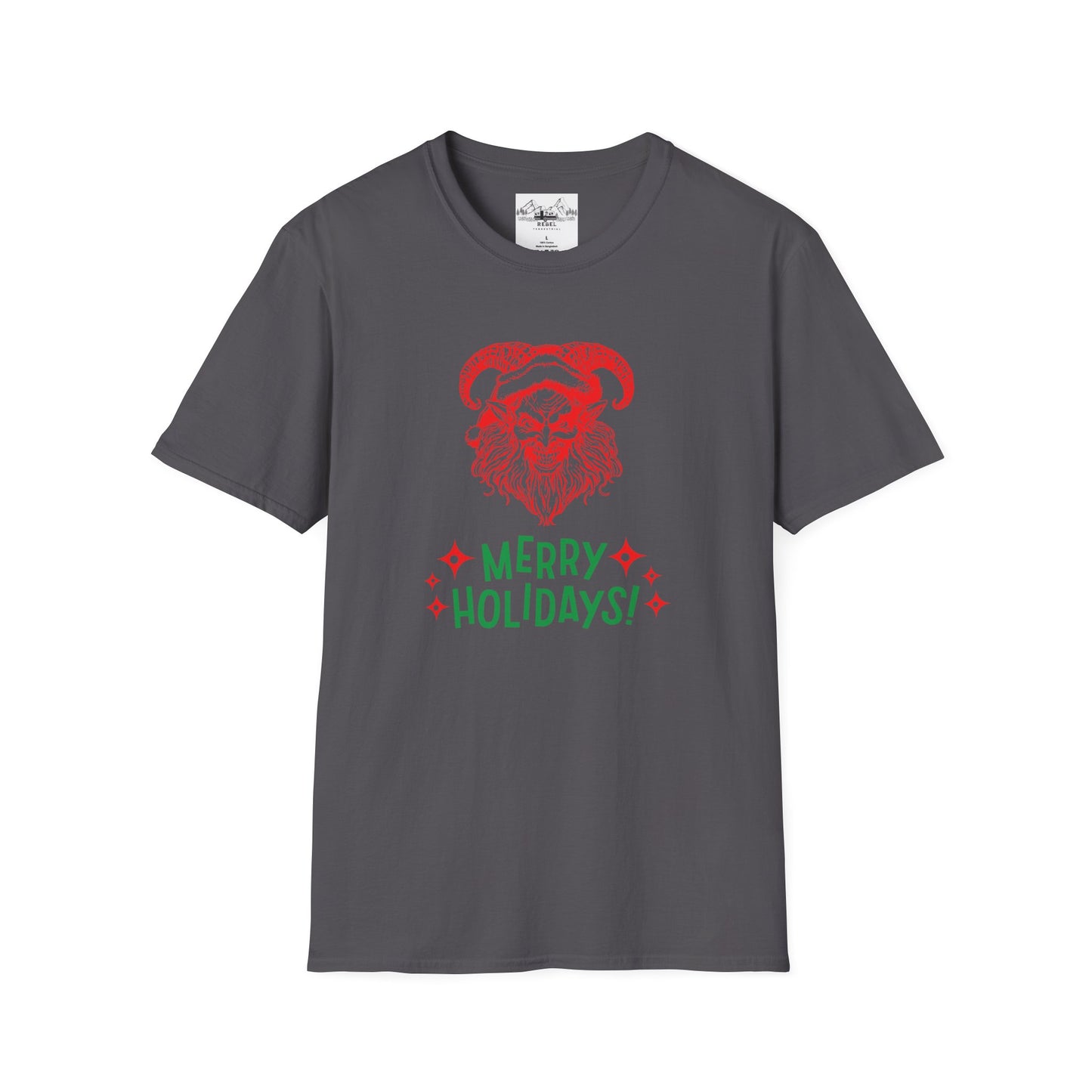 Smiling Krampus "Merry Holidays" Unisex T-Shirt | Ultra-Soft Cotton