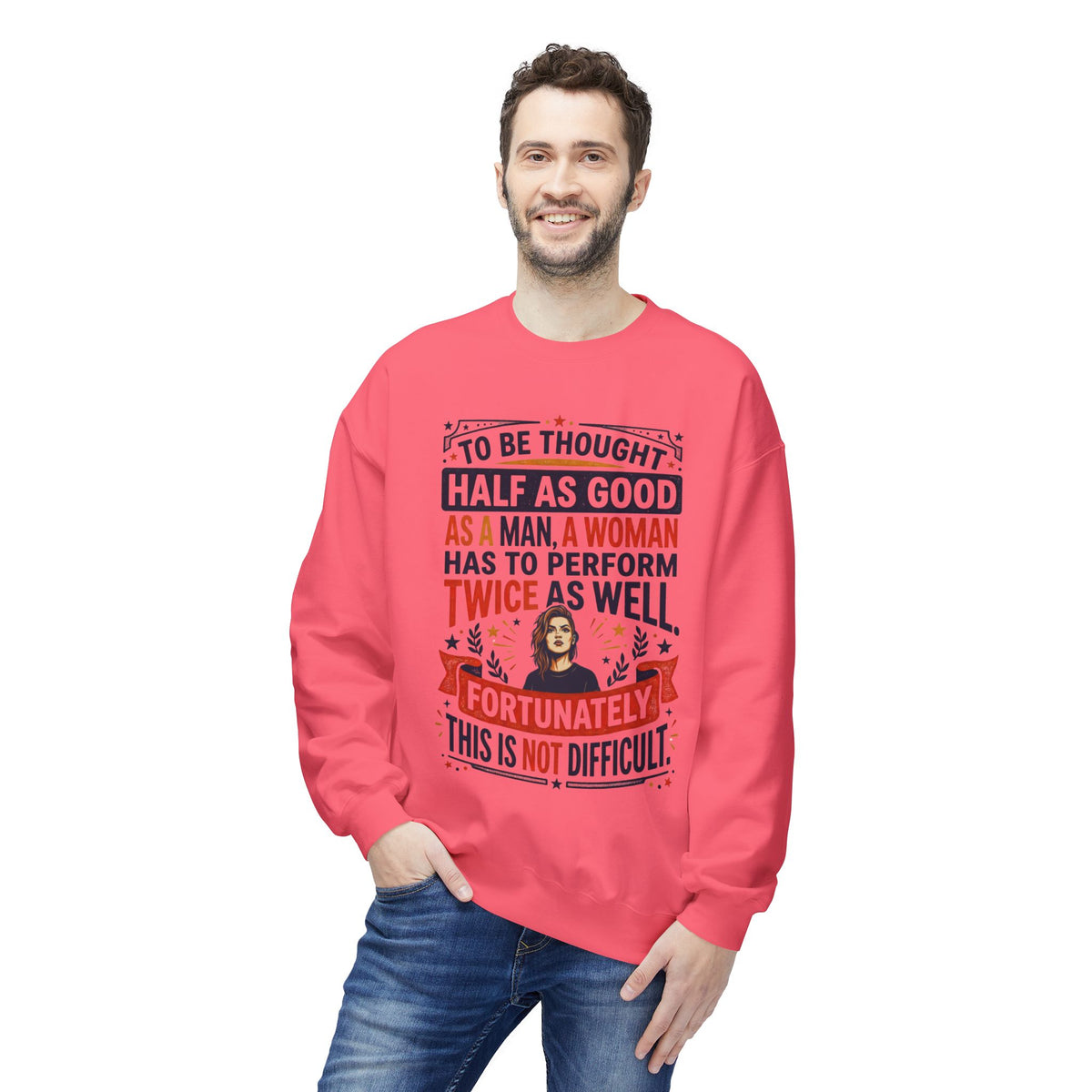 “Twice as Well” Feminist Crewneck Sweatshirt