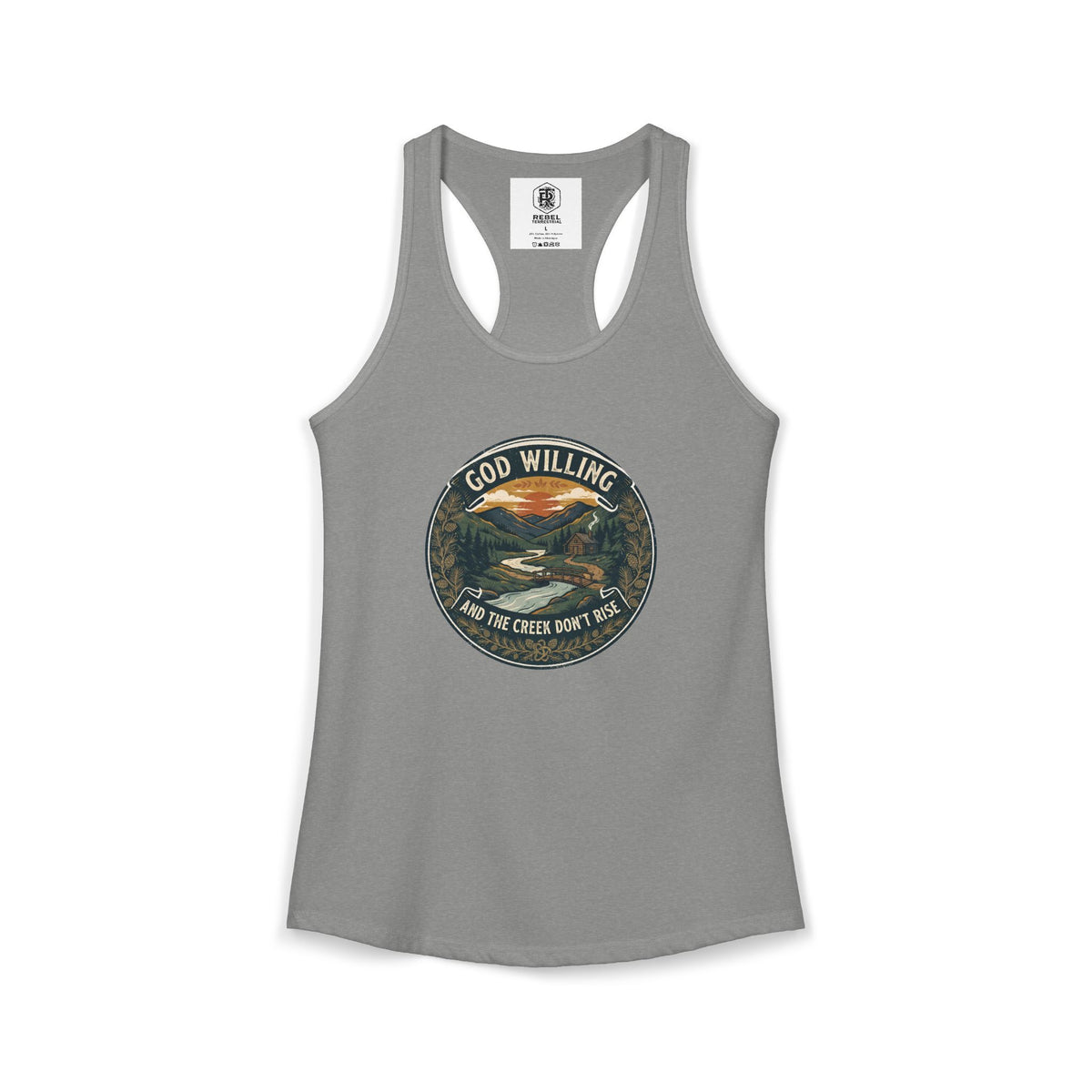 Creek Don't Rise Appalachian Motto Women's Racerback Tank