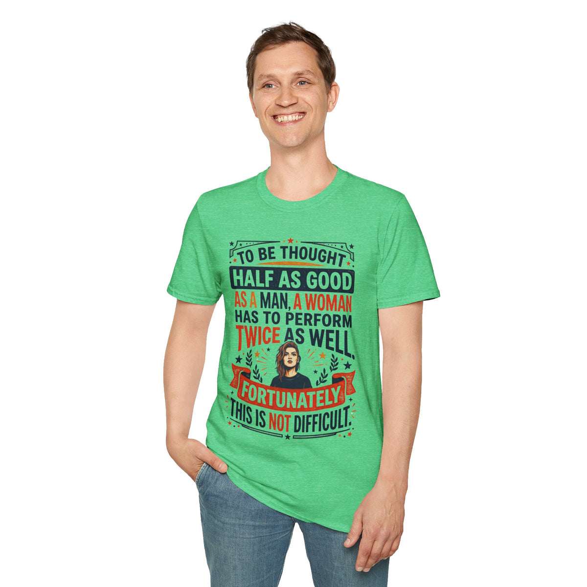 "Twice as Well" Vintage-Style Feminist Graphic Tee | Retro Sarcastic T-Shirt