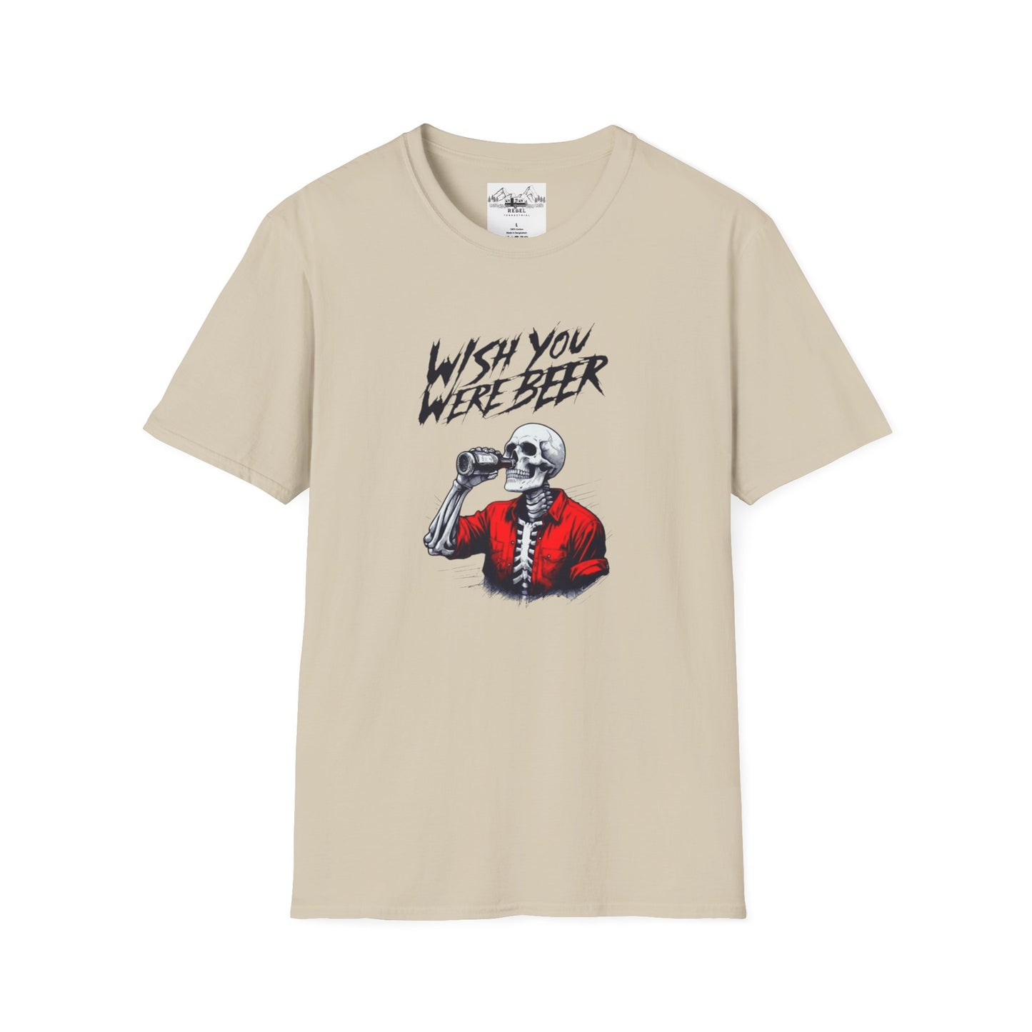 Wish You Were Beer – Funny Skeleton Drinking Tee