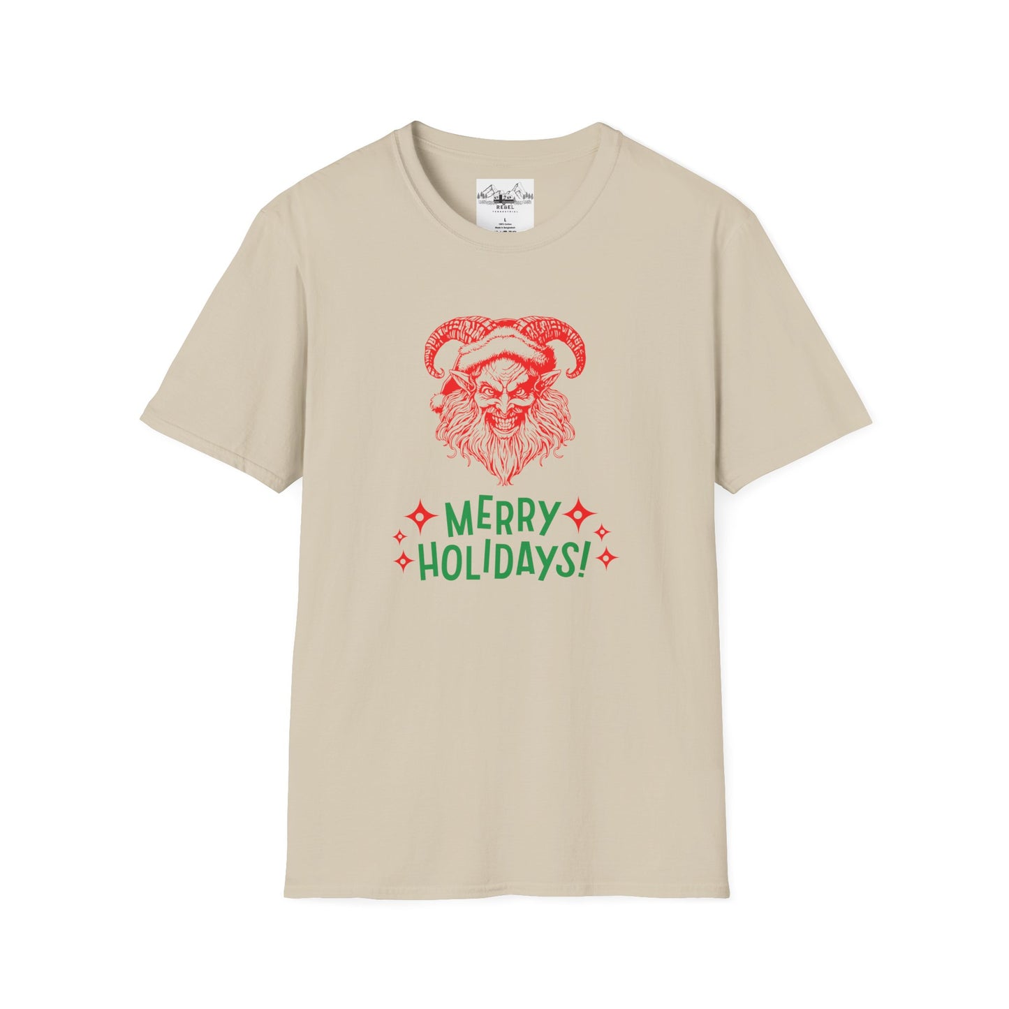 Smiling Krampus "Merry Holidays" Unisex T-Shirt | Ultra-Soft Cotton