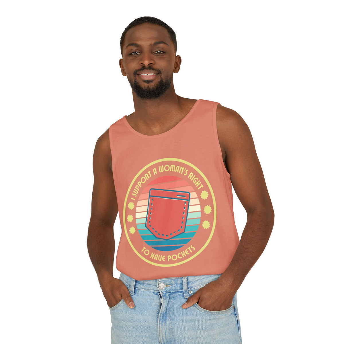 I Support a Woman’s Right to Have Pockets – Unisex Jersey Tank