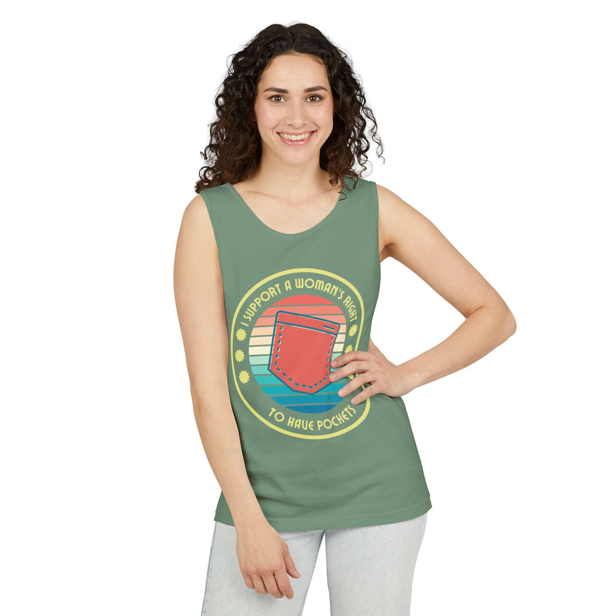 I Support a Woman’s Right to Have Pockets – Unisex Jersey Tank