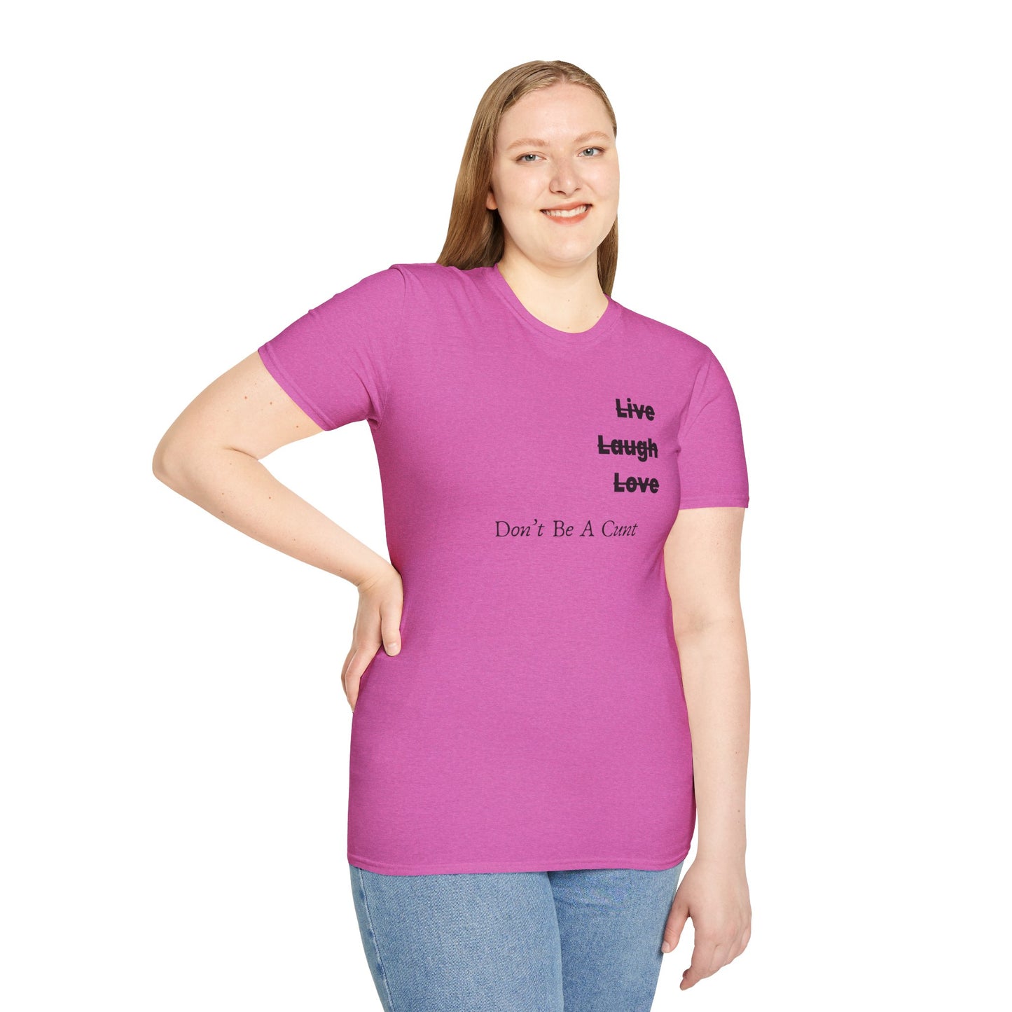 "Live Laugh Love" Subversive Graphic Tee – Wry Humor Statement