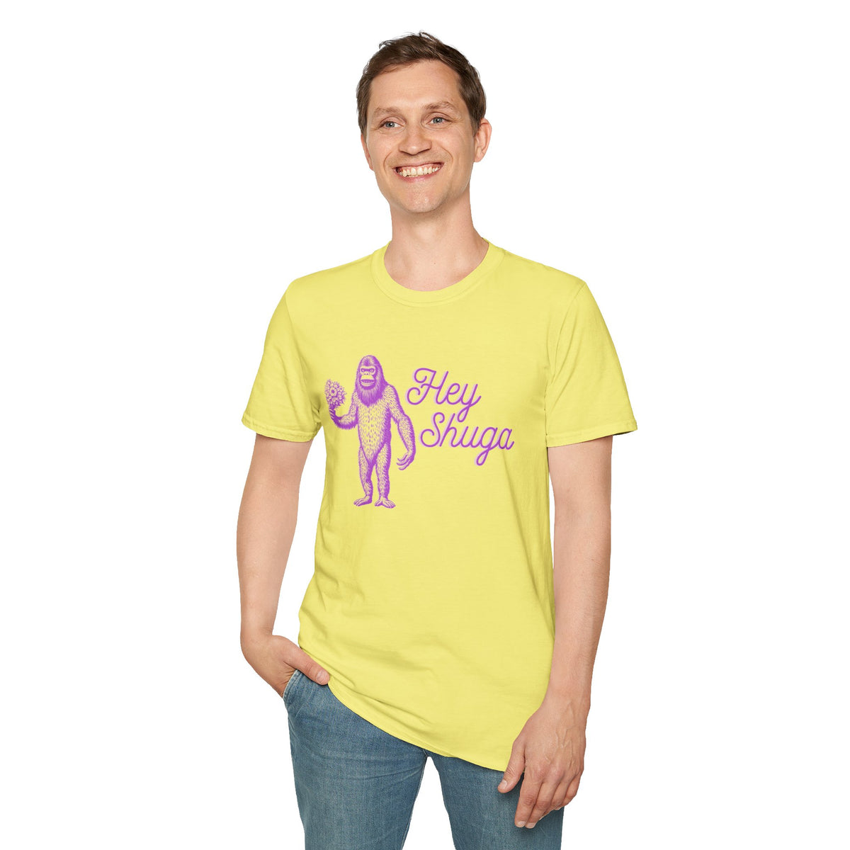 Hey Shuga Bigfoot Unisex Softstyle T-Shirt