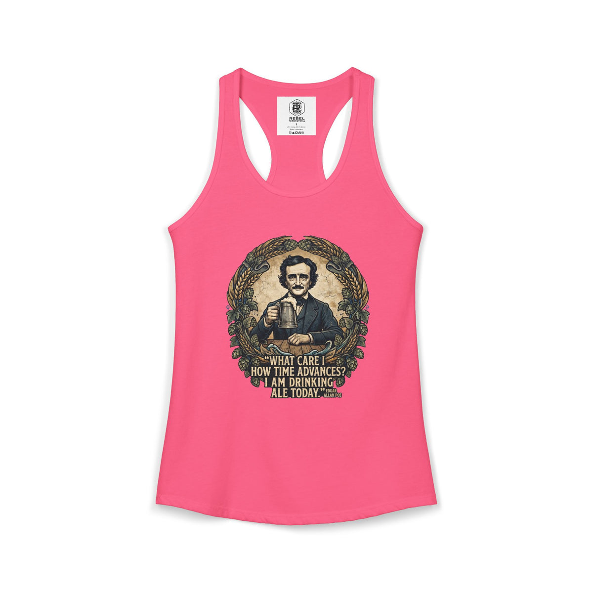 I Am Drinking Ale Today Edgar Allan Poe Women’s Racerback Tank