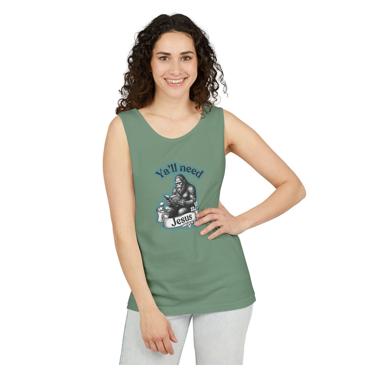 Y’all Need Jesus Bigfoot Garment-Dyed Tank Top