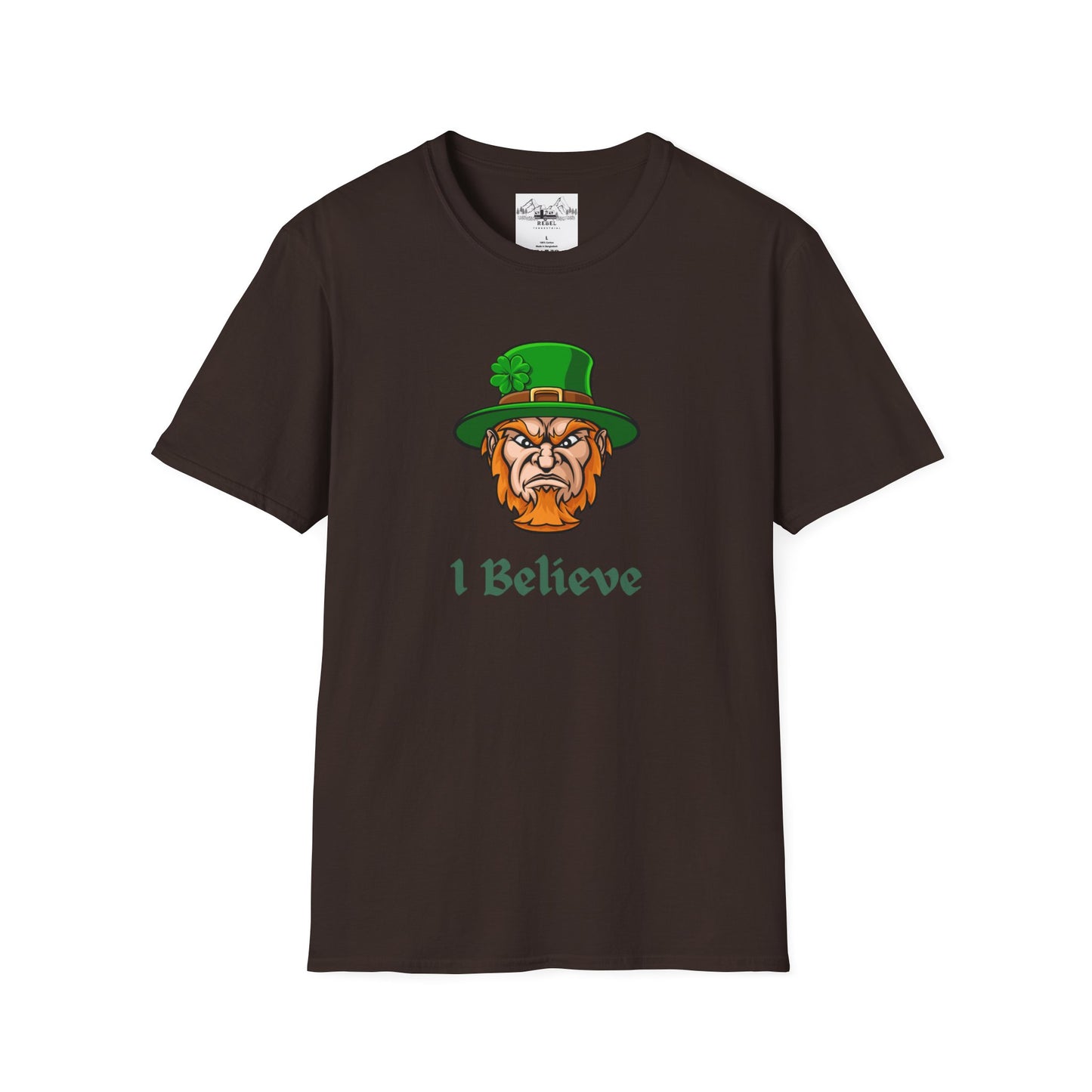 "I Believe" Angry Leprechaun Graphic Tee – Playful Celtic Spirit
