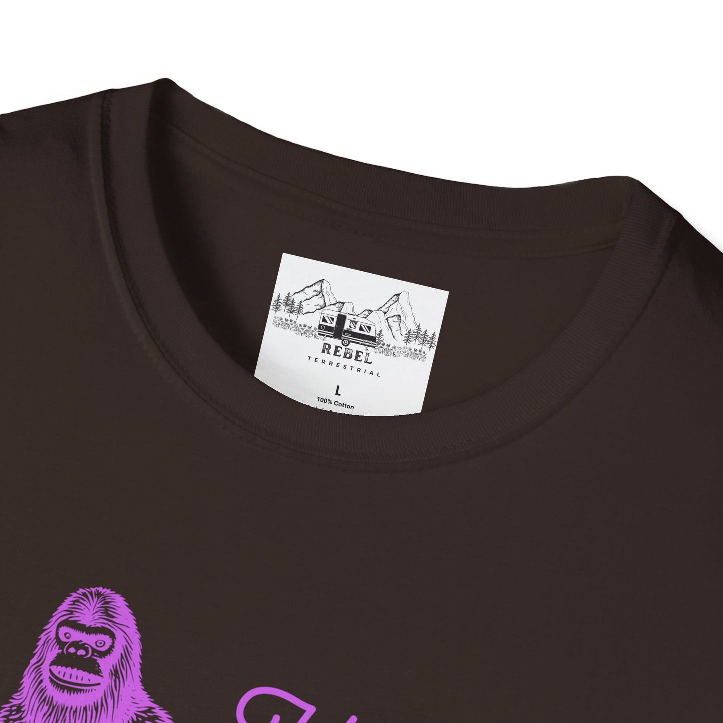Hey Shuga Bigfoot T-Shirt – Unisex Softstyle Tee in Lurid Pink