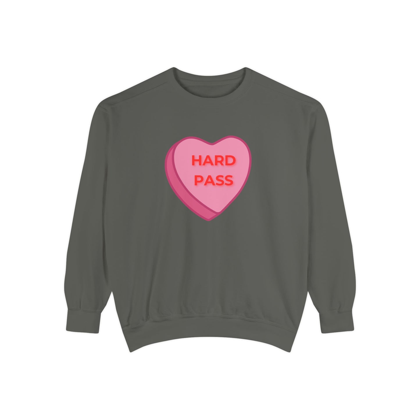 Hard Pass Candy Heart Color Blast Sweatshirt