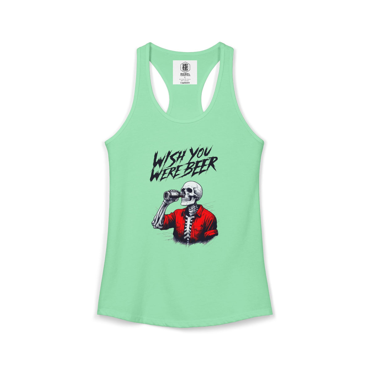 Wish You Were Beer – Skeleton Women’s Racerback Tank