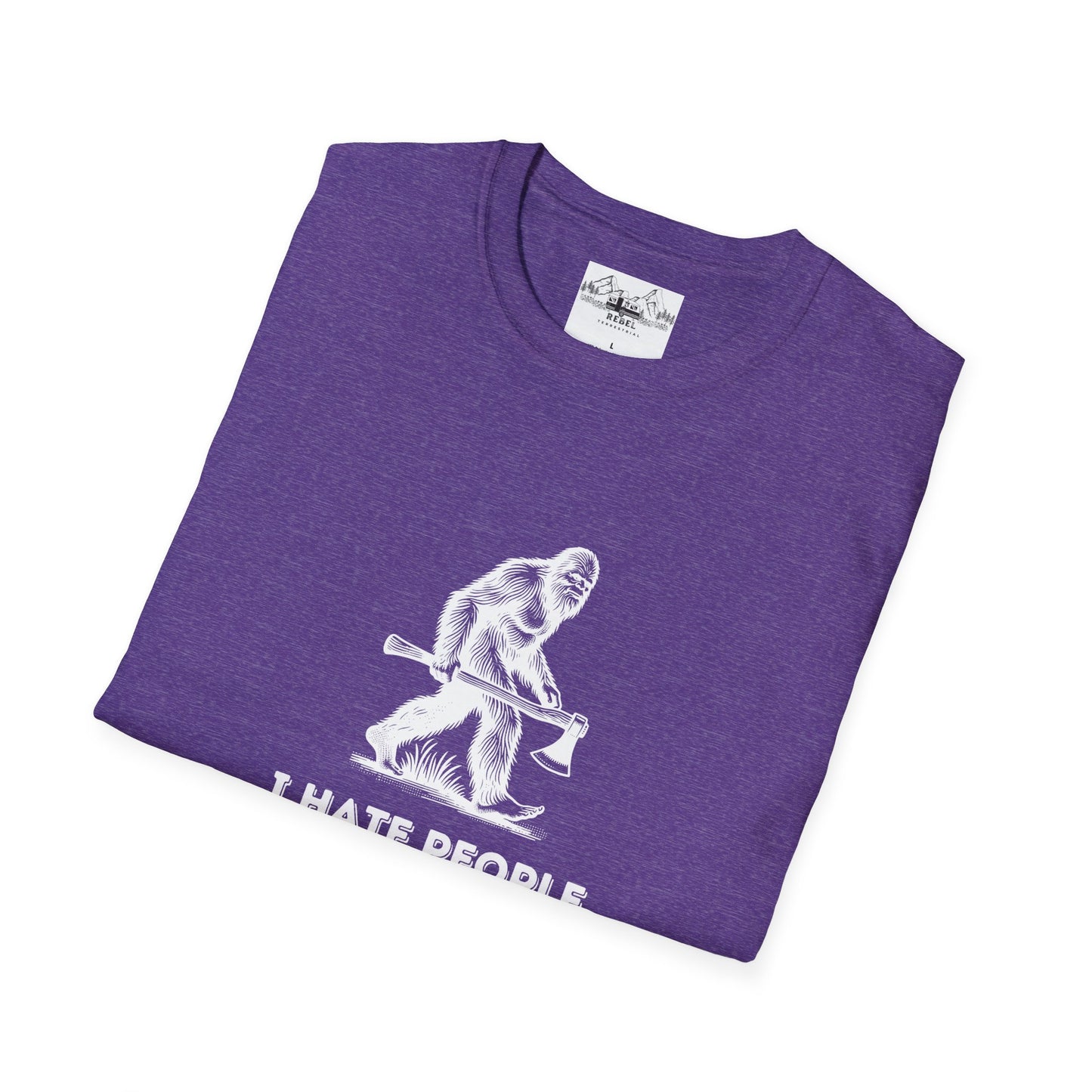 Bigfoot with Axe – "I Hate People" Unisex Softstyle T-Shirt