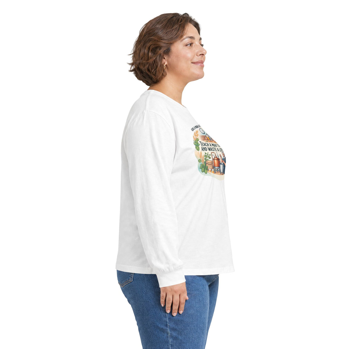 Teach a Man to Brew Long Sleeve Tee