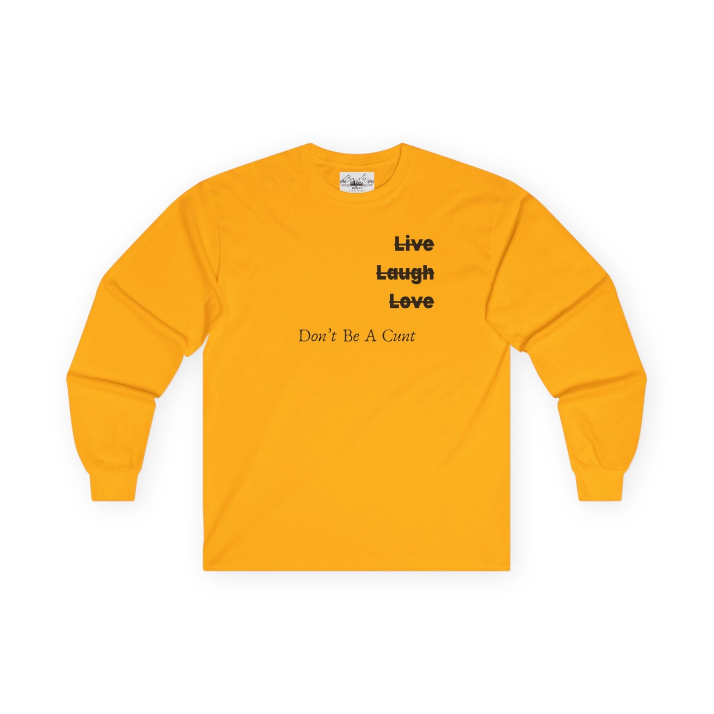 "Live / Laugh / Love" Subversive Long Sleeve Tee – Minimalist Humor