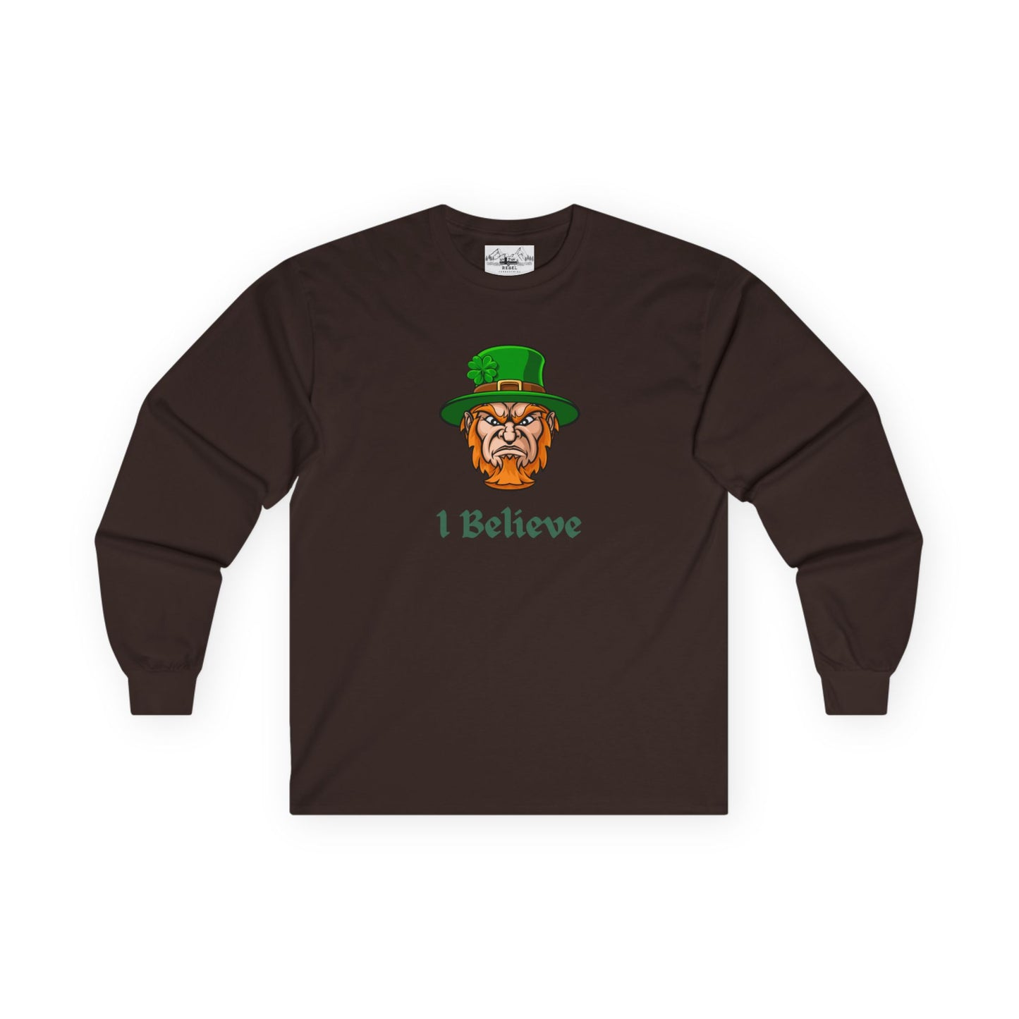 "I Believe" Long Sleeve Graphic Tee – Vintage Leprechaun Illustration