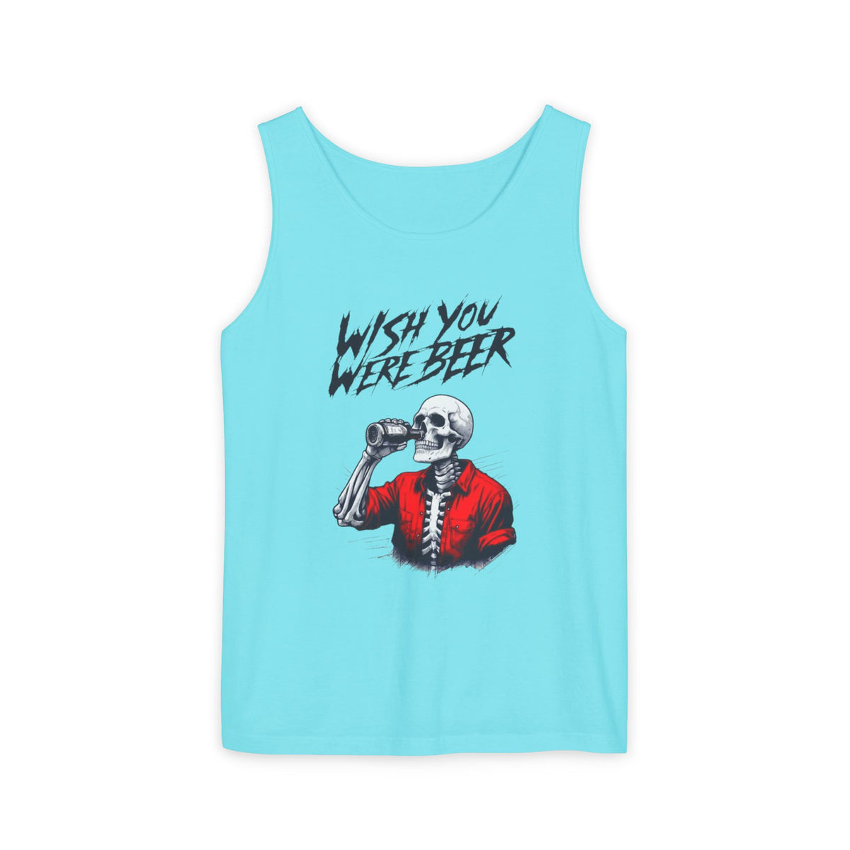 Wish You Were Beer – Funny Skeleton Tank Top