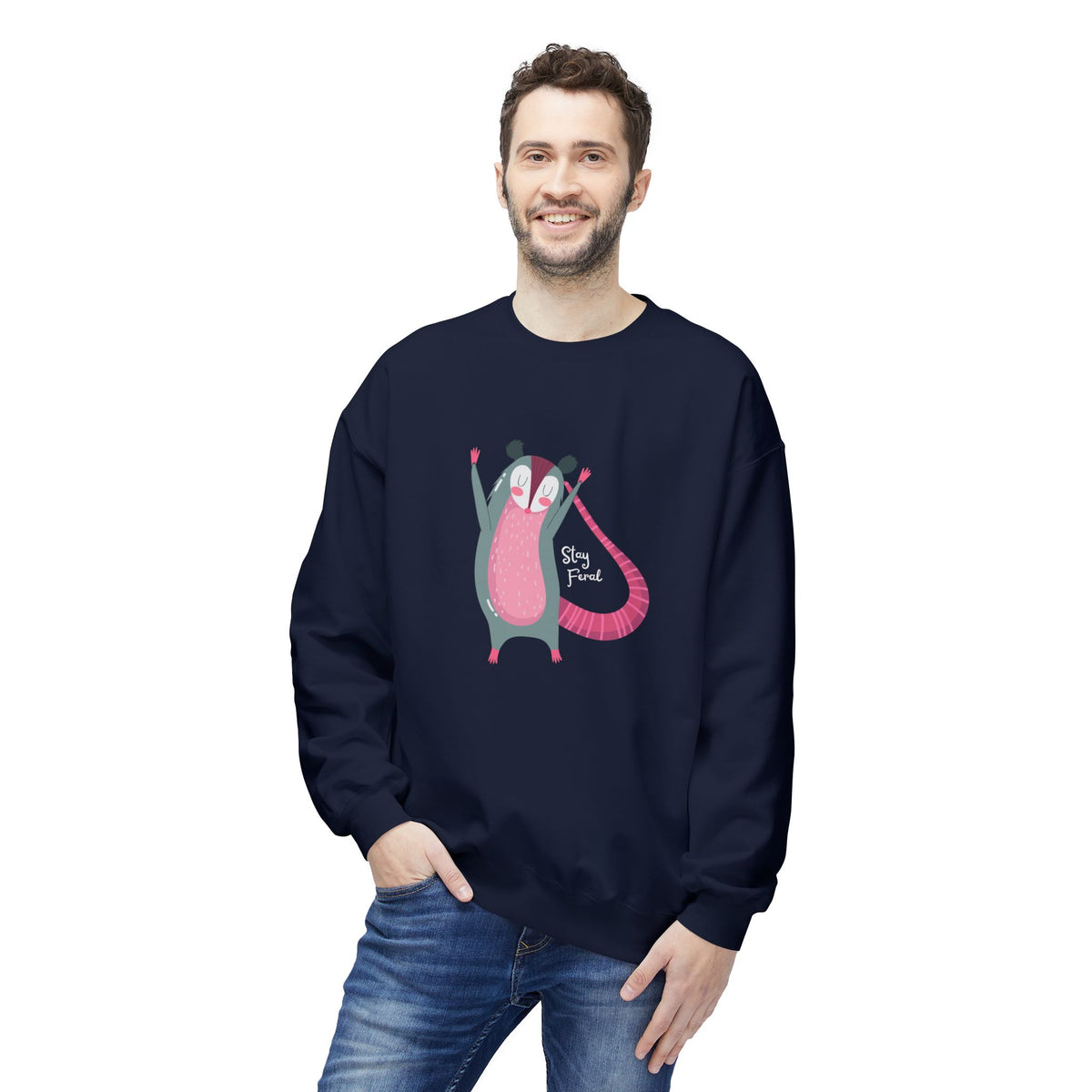 Stay Feral – Possum Crewneck Sweatshirt